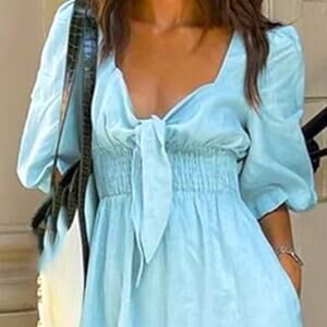 NWT LUXURY RESORT linen cotton COMMENSE DRESS XS
